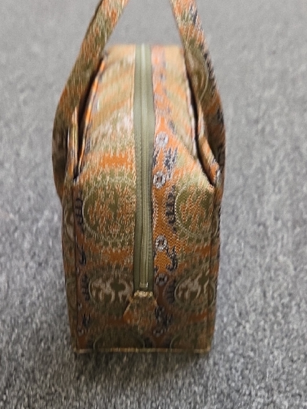 Asian Olive and Rust Woven Tapestry Satchel - Picture 3 of 10